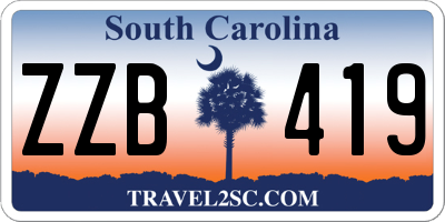 SC license plate ZZB419