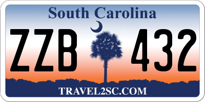 SC license plate ZZB432