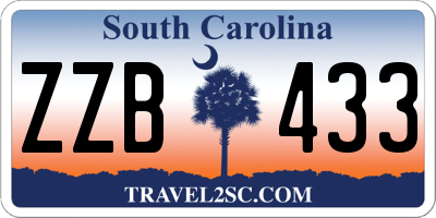 SC license plate ZZB433