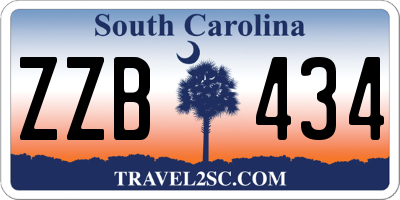 SC license plate ZZB434