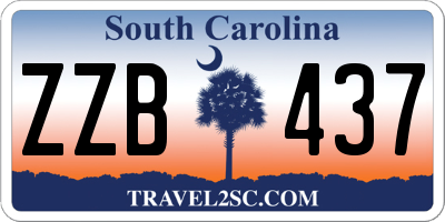 SC license plate ZZB437