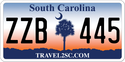 SC license plate ZZB445