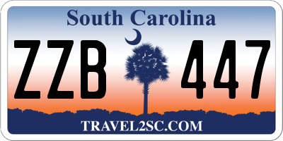 SC license plate ZZB447