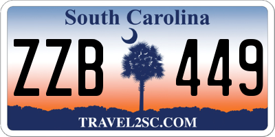 SC license plate ZZB449