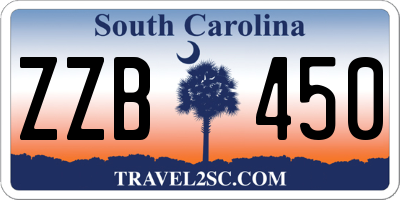 SC license plate ZZB450