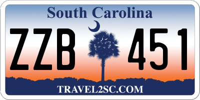 SC license plate ZZB451