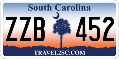 SC license plate ZZB452