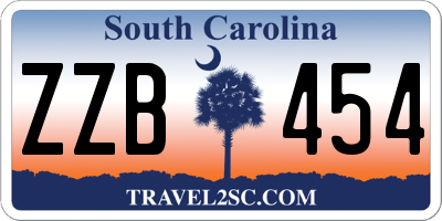 SC license plate ZZB454