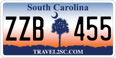 SC license plate ZZB455