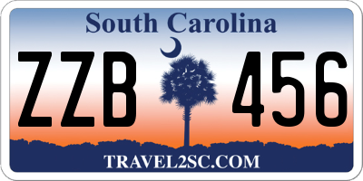 SC license plate ZZB456