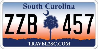 SC license plate ZZB457