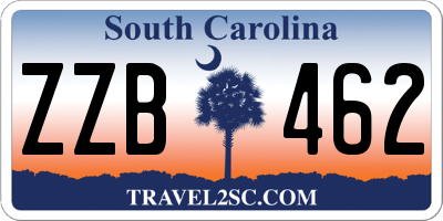 SC license plate ZZB462