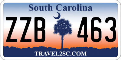 SC license plate ZZB463