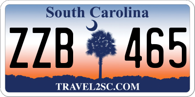 SC license plate ZZB465