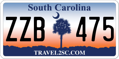 SC license plate ZZB475