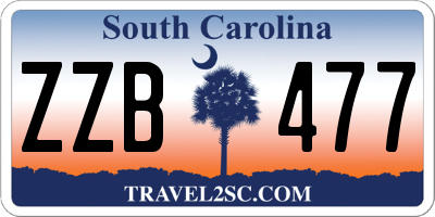 SC license plate ZZB477