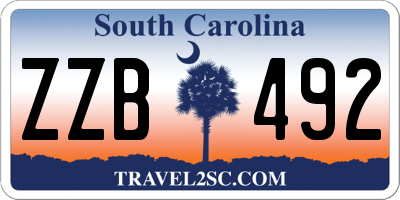 SC license plate ZZB492