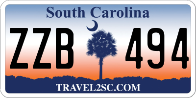 SC license plate ZZB494