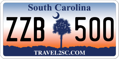 SC license plate ZZB500