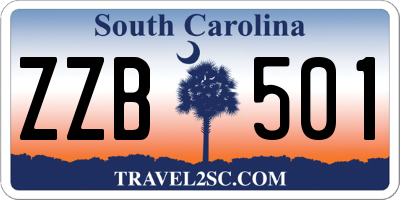 SC license plate ZZB501