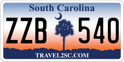 SC license plate ZZB540