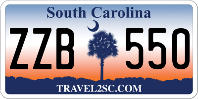 SC license plate ZZB550