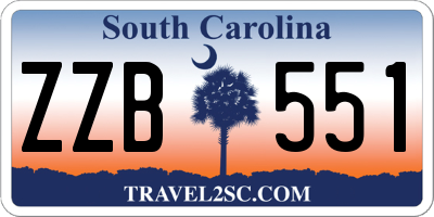 SC license plate ZZB551