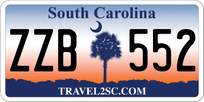 SC license plate ZZB552