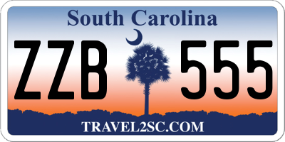 SC license plate ZZB555