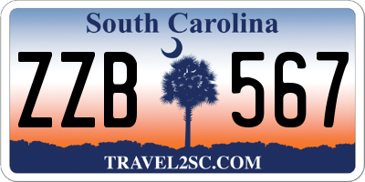 SC license plate ZZB567