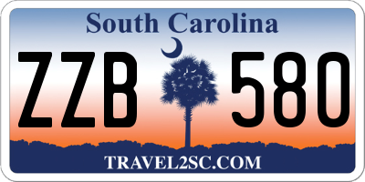 SC license plate ZZB580