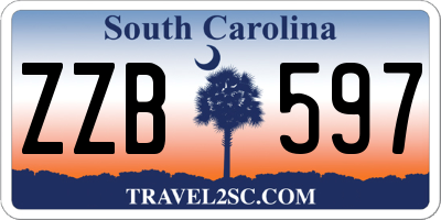 SC license plate ZZB597