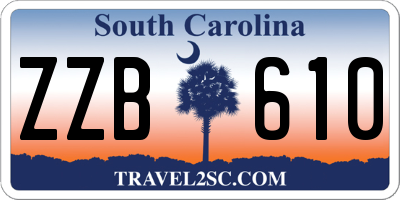 SC license plate ZZB610