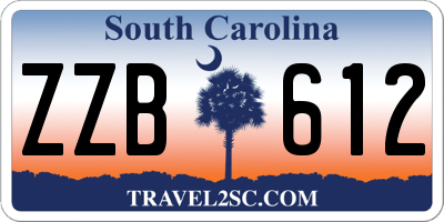 SC license plate ZZB612