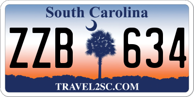 SC license plate ZZB634