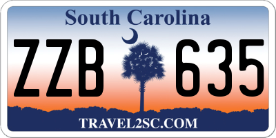 SC license plate ZZB635