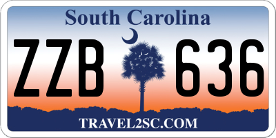 SC license plate ZZB636