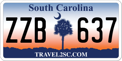 SC license plate ZZB637