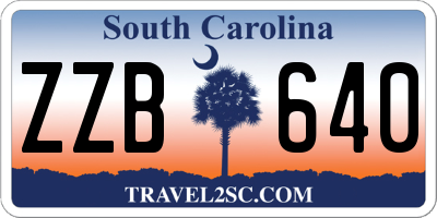 SC license plate ZZB640
