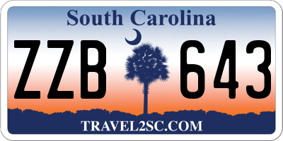SC license plate ZZB643