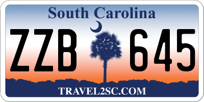 SC license plate ZZB645