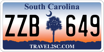 SC license plate ZZB649