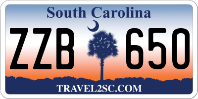 SC license plate ZZB650