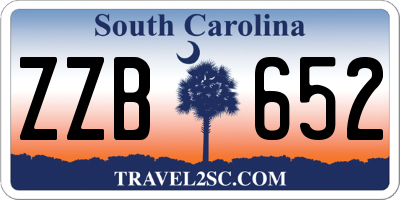 SC license plate ZZB652