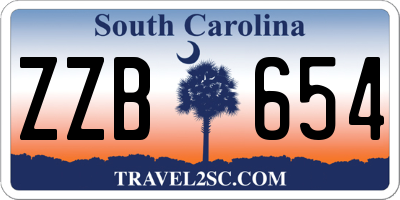 SC license plate ZZB654