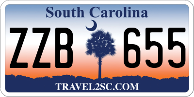 SC license plate ZZB655