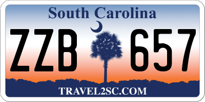 SC license plate ZZB657