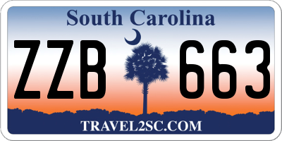 SC license plate ZZB663