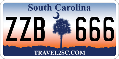 SC license plate ZZB666