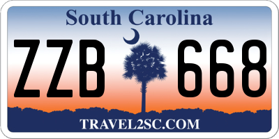 SC license plate ZZB668